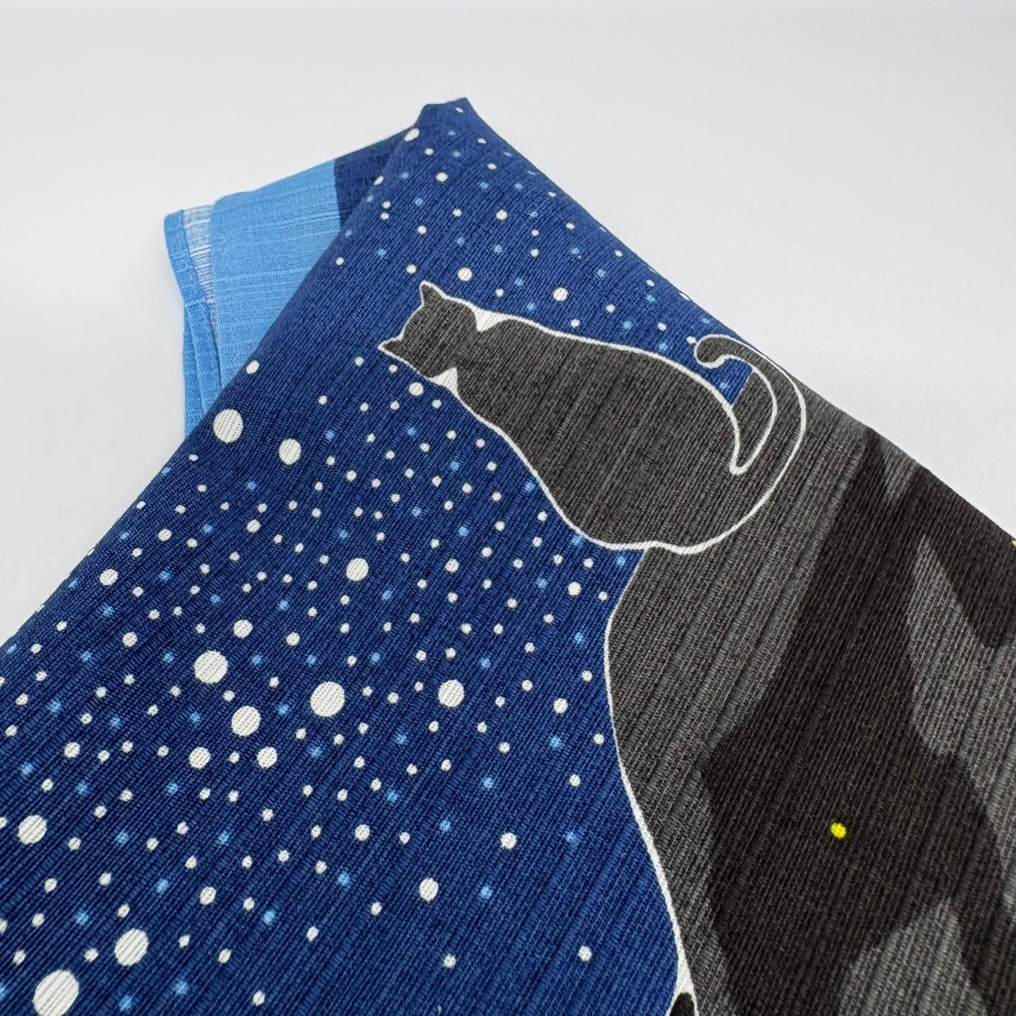 Furoshiki – Starry Night & Fireflies with Cat – 50cm – Japanese Wrapping Cloth