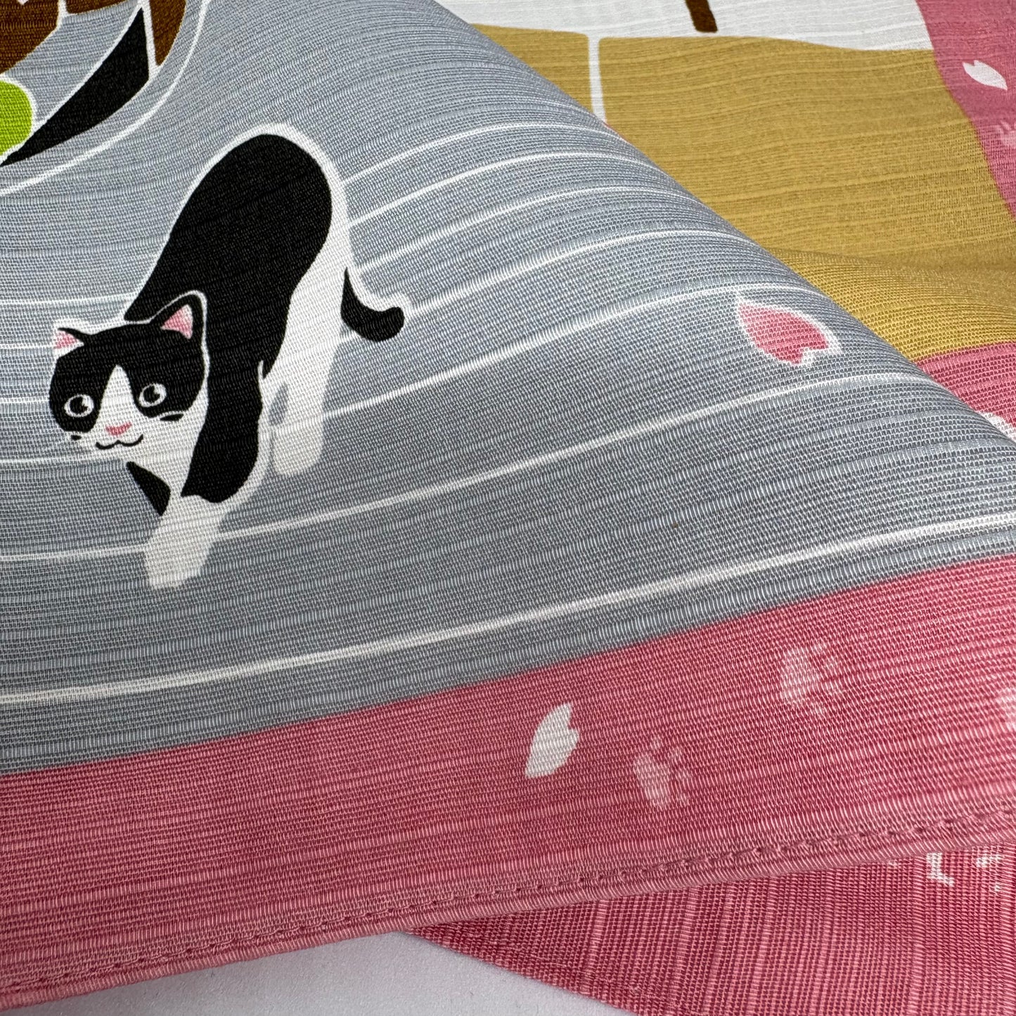 Furoshiki – Kyoto Street & Sakura with Cat – 50cm – Japanese Wrapping Cloth