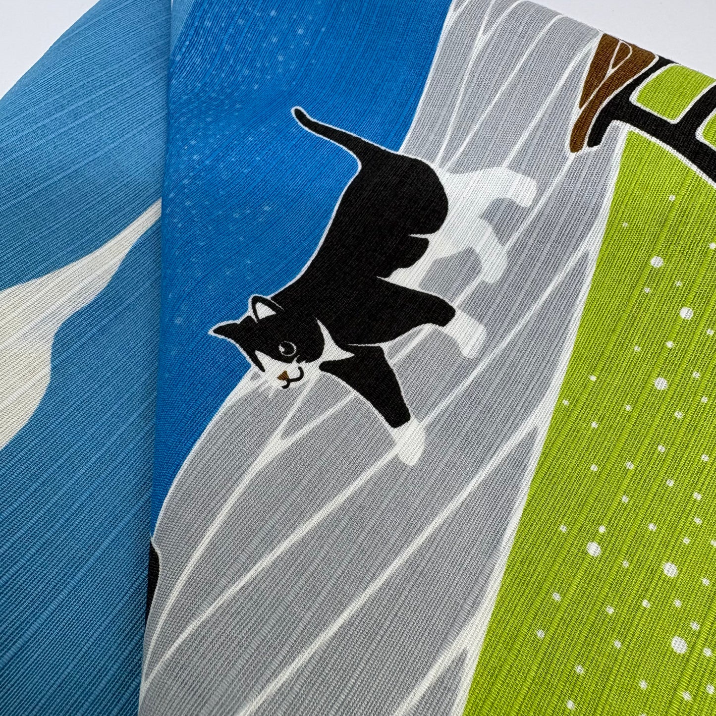Furoshiki – Seaside Sunflowers & Cat – 50cm – Japanese Wrapping Cloth